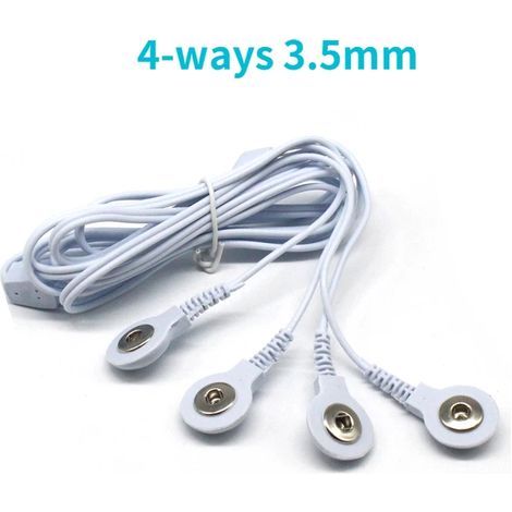 Câble conducteur à 4 électrodes pour stimulateur musculaire, diamètre 3,5 mm, pour tapis de massage thérapeutique numérique 05341