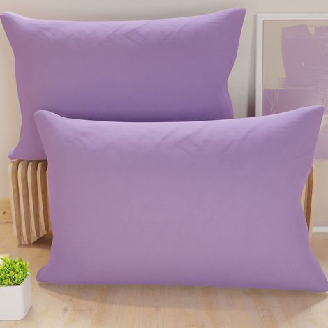 Lot de 2 Taies d'oreiller de Lit 80x40 cm, Housses de Coussin Unies Couleur Lilas, Taie Oreiller 100% Microfibre Hypoallergénique, Fabriqué en Italie