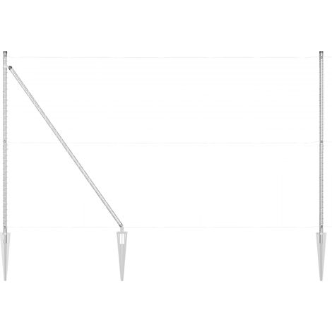 vidaXL Ground Spike Fence Post 13 pcs Silver Powder-Coated Steel