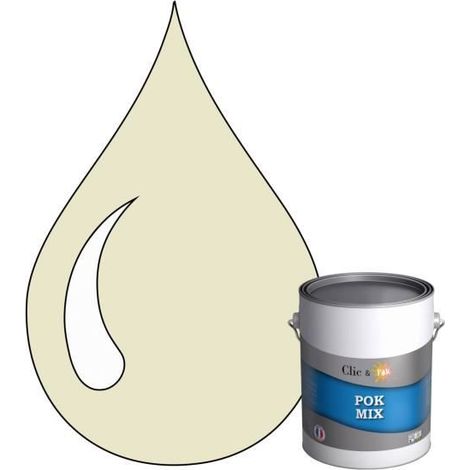 Peinture d'Accroche et Finition 2 en 1 - POK - Jaune - Acrylique Satinée - RAL 1013 - 1L (1/4)