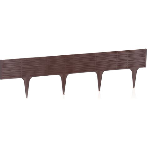 Gartengrenze für Harz Blumenbetten Pack 5 Stücke - Brown