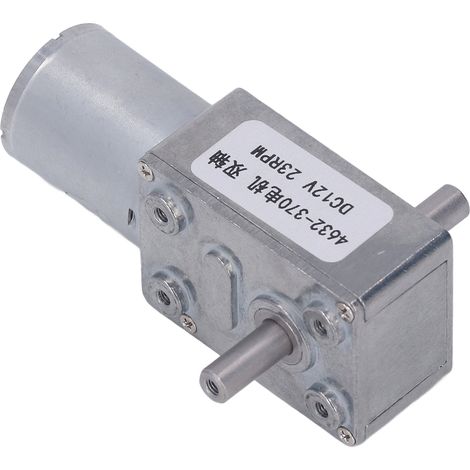Moteur à réduction de vitesse 12 V CC, entièrement métallique, à double arbre et engrenage à vis sans fin, référence 4632-370, 23 tr/min (1/5)