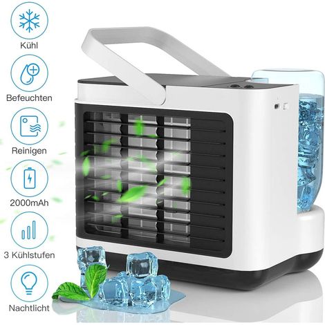 Mini climatiseur portable 4 en 1, mini climatiseur, rafraîchisseur d'air personnel, humidificateur, purificateur d'air, climatiseur USB (1/5)