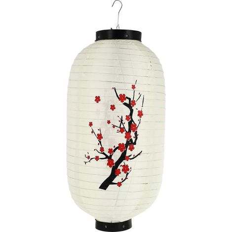 Lanterne Fleur de Prunier d'extérieur étanche pour restaurant ou magasin, lanterne décorative-48.00X25.00X25.00CM-Beige (1/4)