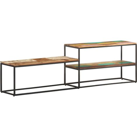 Mueble TV multimedia estantería para televisión buffet para televisión comedor salón dormitorio 180 x 30 x 50 cm madera maciza recuperada marrón 020026090
