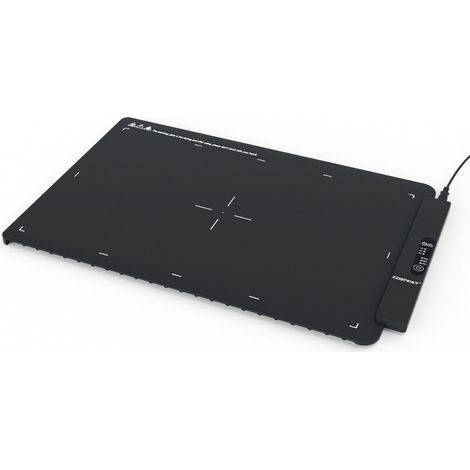 Tapis chauffant électrique en silicone à chauffage rapide, tapis chauffant alimentaire pleine surface - noir