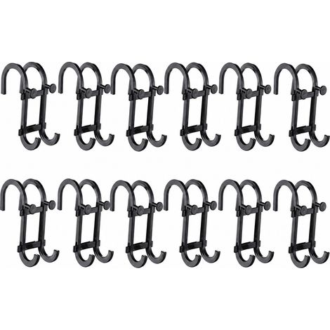 Lot de 12 crochets adhésifs multifonctions – Crochet combiné avec support pour téléphone et barre porte-serviette – Organisateur mural sans perçage pour salle de bain et cuisine – Noir (1/4)