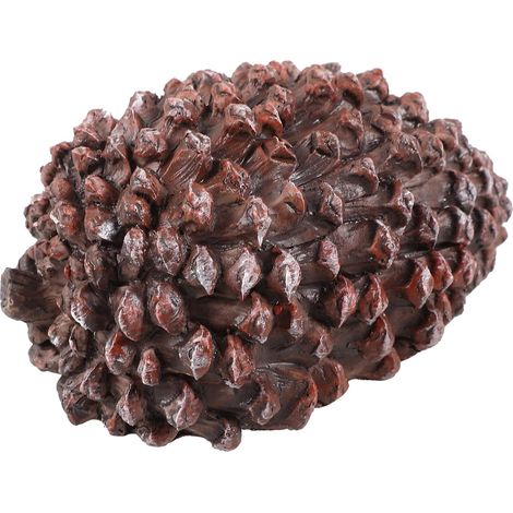 Boîte à Clés Marron en Résine Forme Pomme de Pin pour Jardin, Rangement Sécurisé pour Petits Objets et Argenté, Décoration Extérieure Pratique (1/5)