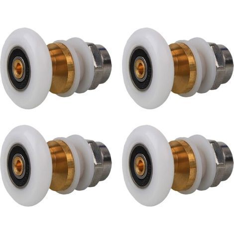 pair Lot de 4 roulettes pour cabine de douche, roulettes pour porte coulissante, roulettes pour cabine de douche 25 mm, accessoires de salle de bain (1/4)