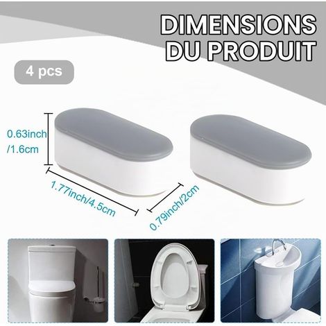 Set di 4 cuscinetti adesivi universali per sedili WC – Ammortizzatore per coperchio WC (1/3)