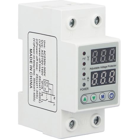 Protecteur de Tension 2P Affichage Numérique AC220V 63A Dispositif de Protection Sous et Sur-Tension Réarmement Automatique (1/5)