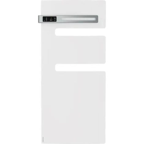 Atlantic – Radiateur sèche-serviettes électrique digital 500W – Mât gauche – Blanc brillant – Programmation intégrée – Pour salle de bain