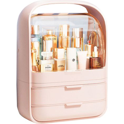 JOYBOS Caja de almacenamiento maquillaje Chicago, plástico, 26x20x36 cm - Rosa (1/4)