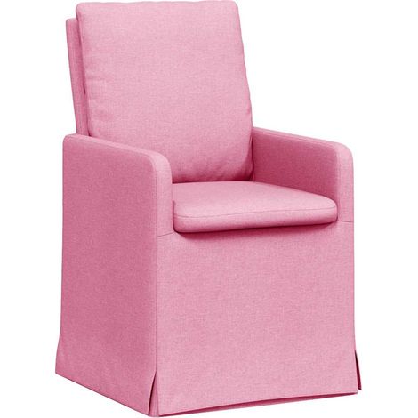 Dining Chairs 2 pcs Pink 57 x 67 x 98 cm Fabric vidaXL