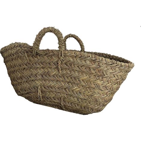 Capazo de Esparto con Asas Decorativo Capazo Fibra Natural Sostenible Cesto para Leña Cesta Esparto 35 x 18 x 11 cm - (1/5)