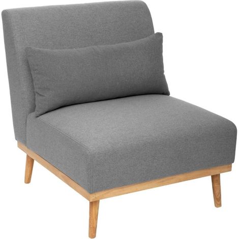 Fauteuil bas Andria pieds bois gris galet Atmosphera (1/5)