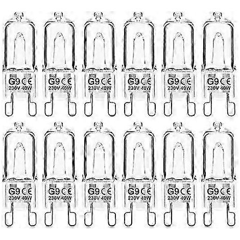 Ampoules halogènes G9, 40w 2700K blanc chaud 230v ampoules à capsule dimmable, sans scintillement, paquet de 12 (1/5)