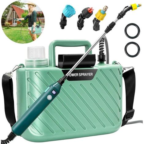 Pulvérisateur électrique 5L USB rechargeable – 3 buses réglables – Modes de pulvérisation pour arrosage, désherbage et nettoyage (1/2)