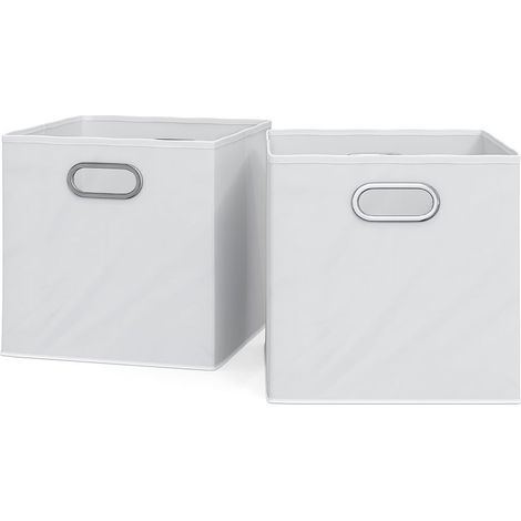 Boîte pliante , Blanc, 30x30cm Set de 2 (1/5)
