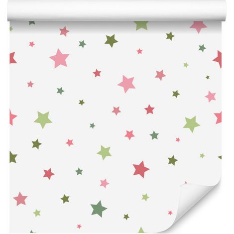 Carta da parati con stelle colorate per soggiorno e camera da letto, 50x1000 cm (1/5)