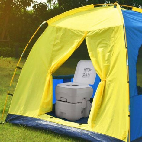Hygiène en Plein Air Toilette Portable 20L WC Chimique Anti-Fuite et Anti-Odeur avec Pompe de Chasse et Réservoir Amovible (1/5)