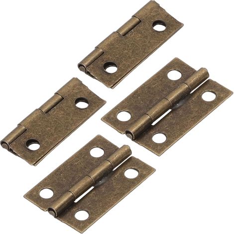50 charnières de boîte à bijoux 0,6x0,9in, métal durable zingué, style rétro, paumelles pliantes pour réparation DIY (1/5)