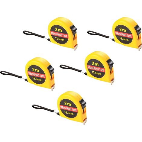 Lot de 5 mètres ruban rétractables en acier pour intérieur et extérieur (1/5)