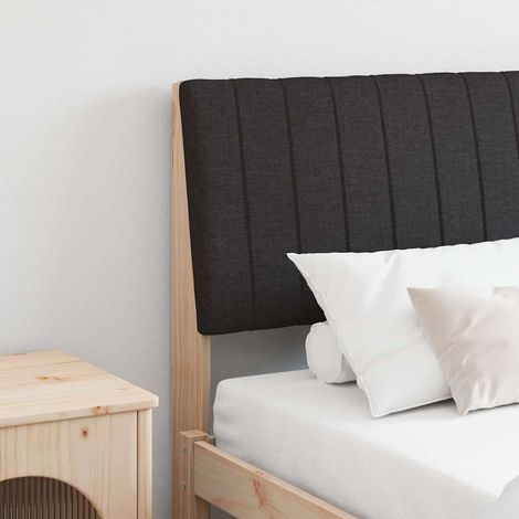 Gepolstertes Kopfteil Schwarz 180 cm Massives Kiefernholz
