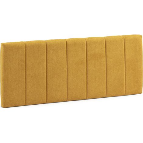 Cabecero tapizado MALMO 160x60 cm Color Mostaza. Acolchado con Espuma. Bordado Vertical. 8 cm de Grosor. Incluye herrajes para Colgar