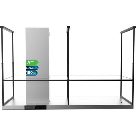 Cecotec Campana Extractora de Isla Bolero Flux CCT 1806900 Inox A++. 1,8 Metros, Diseño de Acero Inoxidable (1/5)