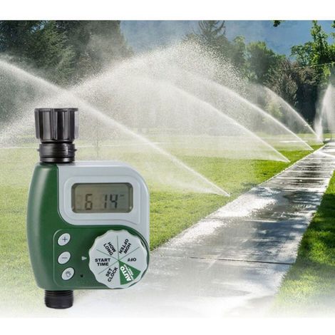 Arroseur de jardin avec minuterie automatique, minuterie d'irrigation, sans batterie, vert, haute qualité