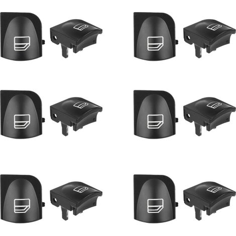 Cubiertas para los 12 botones de los interruptores de las ventanillas situados en los laterales delantero izquierdo y derecho del sedán Mercedes-Benz Clase C W203/W208.