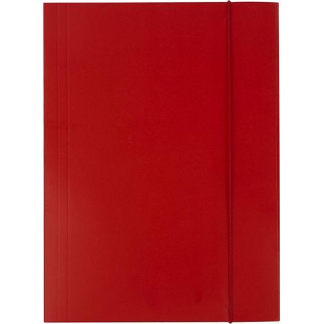 Cartella D.RECT A4, rossa, cartoncino 300g, con elastico - protezione documenti
