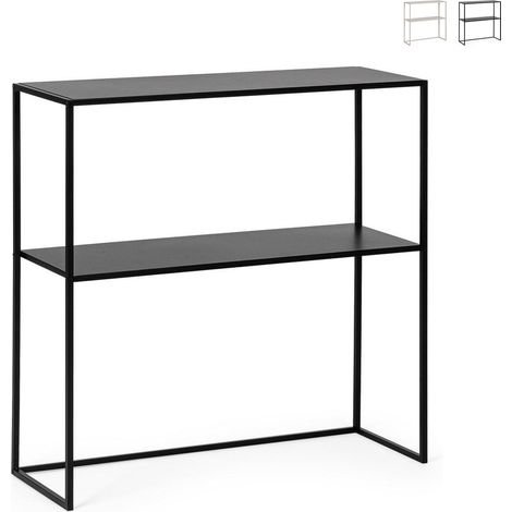 Consolle da ingresso 2 scaffali design moderno 78x27x78 Alrik YES - Nero (1/5)