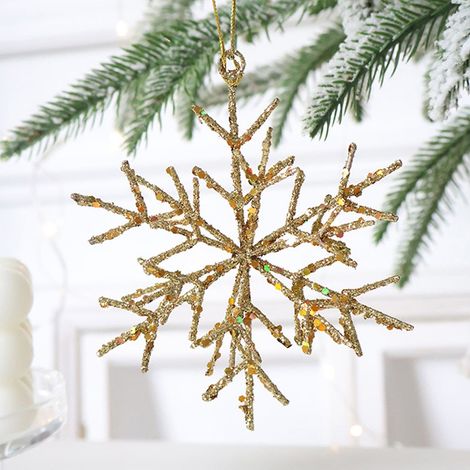 Guirlande Décorative Noël - Flocon De Neige En Fer Forgé - Ornements Pour Arbre De Noël - 12,5 x 10 cm - Ornement Festif - 1 Pièce (1/5)