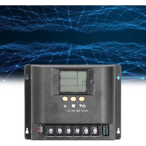Solarladeregler mit LCD-Bildschirm und USB-Anschluss zum Laden von Mobiltelefonen, 60 A (1/5)