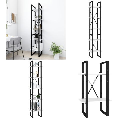 Bücherregal 5 Fächer Weiß 40x30x175 cm Holzwerkstoff - Bücherregal - Holzregal - Weißes Bücherregal - Modernes Bücherregal - Industrielles Bücherregal - Home & Living (1/5)