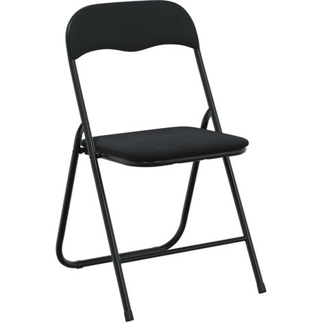 Maison Exclusive - Sedia pieghevole 8 pcs Nero 48 x 44 x 78 cm Velluto