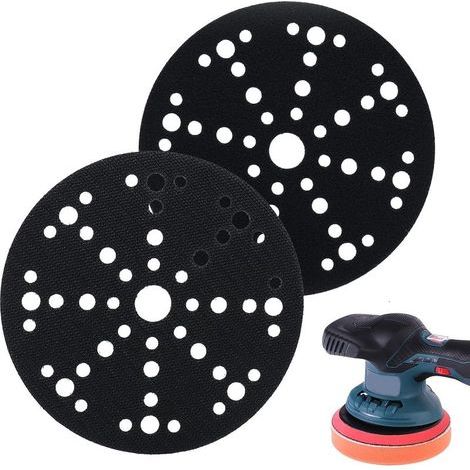 2 Pièces Protection Pad 150mm avec 49 Trous, Tampons de Protection pour Mirka Abranet 150mm, Festool, Bosch, Dewalt, Support de Protection Auto-Agrippant pour Plateaux de Ponçage pour Interface Pad (1/5)