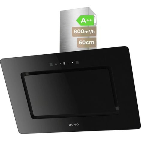 EVVO Campana extractora 60 cm decorativa CE43 White, 800 m³/h, táctil y gestual, filtro aluminio y carbón, eficiencia A++ (1/4)