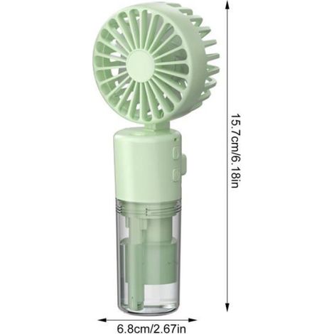 Ventilateur Brumisateur - Portable Rechargeable - Pour Bureau Et Extérieur - 17,2 X 5,2 X 17,2 Cm - 1 Pièce (1/5)