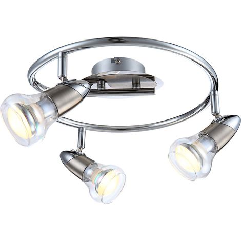Plafonnier LED 12 watts spot cocarde éclairage pivotant Globo 54537-3 (1/4)