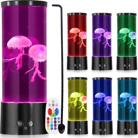 Lampe méduse LED, 17 couleurs et 4 modes d'éclairage, Bluetooth Jellyfish Lampe avec télécommande, lumière d'ambiance USB pour chambre à coucher, bureau, décoration d'aquarium (1/5)