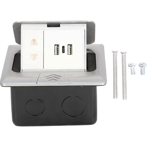Bodensteckdose mit Pop-up-Dämpfung, Tischsteckdose, TYPE-C-Dual-USB-Schnittstelle