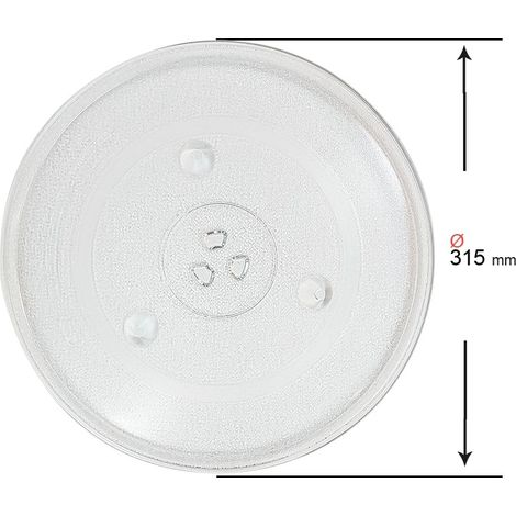 Plateau Tournant Universel En Verre Pour Micro-Ondes 315 Mm 3 Fixations