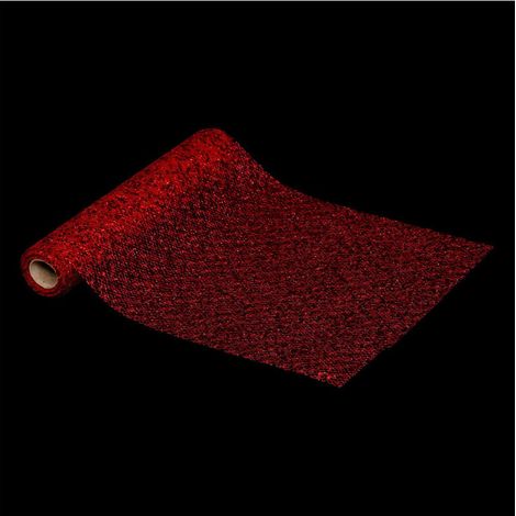 Chemin de table Mesh Rouge avec Sequins 28 x 300 cm - Feeric Christmas