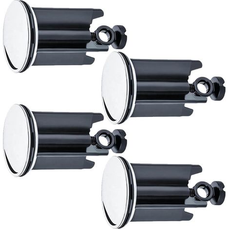 Bouchon Lavabo Universel 40mm - 4 pièces - Bouchon d'Évier en Laiton chromé avec Caoutchouc - Couvercle Lavabo Églable en Hauteur - Anti-calcaire - Bouchon de Vidange Chromé pour Lavabo (1/5)