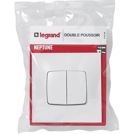 Legrand - Double poussoir Neptune - 6A - Blanc