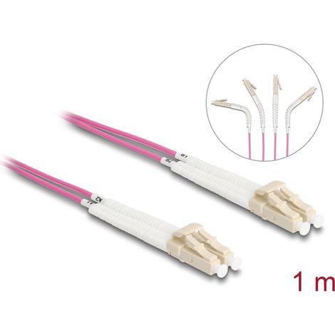 Delock Cable de fibra Ã³ptica LC Duplex a LC Duplex multimodo OM4 en Ã¡ngulo 1 m