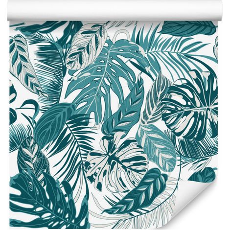 Papel pintado de hojas para salón y dormitorio, 50x1000 cm.